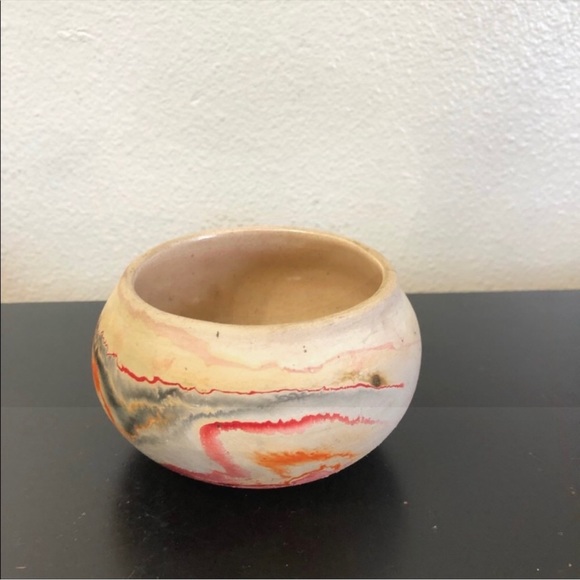 Vintage Nemadji Pottery Red Orange Native American Handmade Pottery - Picture 3 of 11